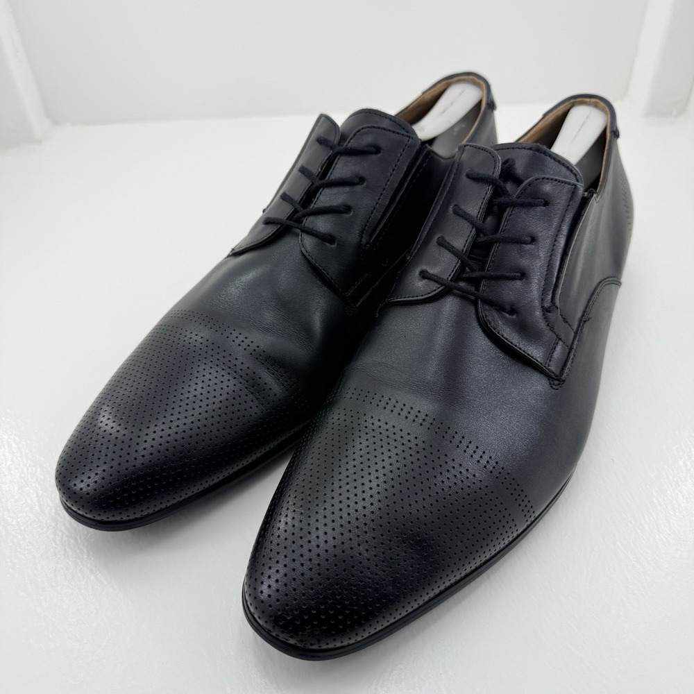 ALDO Men's Black Leather Cap Toe Oxford Dress Shoes Size 12 Lace Up Formal